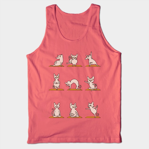 Sphynx Cat Yoga Cat Tank Top by huebucket